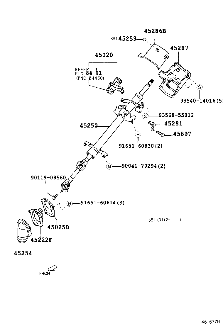 45223-97201 COVER SUB-ASSY, STEERING COLUMN HOLE, NO.1 product image