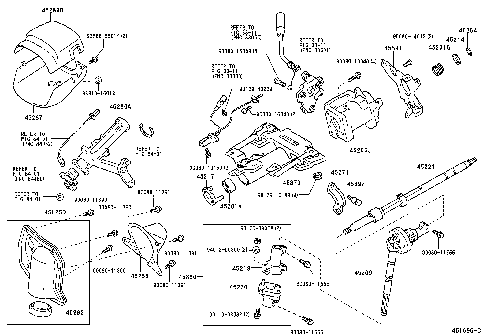 45025-0C020 COVER SUB-ASSY, STEERING COLUMN HOLE, NO.1 product image