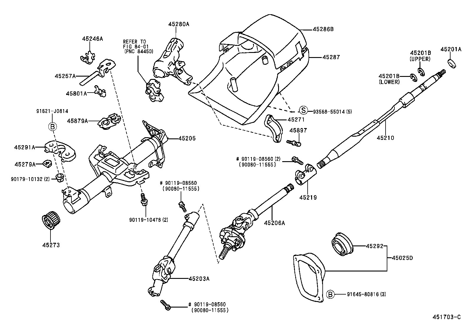 45205-0B030 TUBE SUB-ASSY, STEERING COLUMN product image