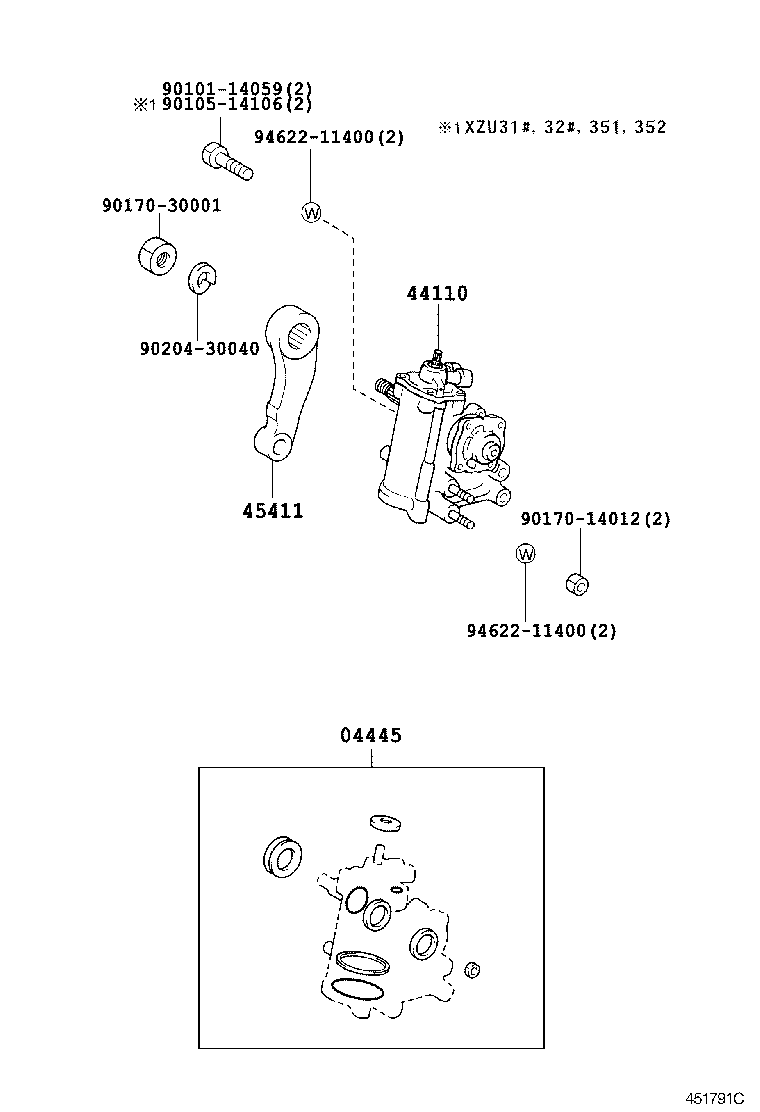 44110-37120 GEAR ASSY, POWER STEERING product image