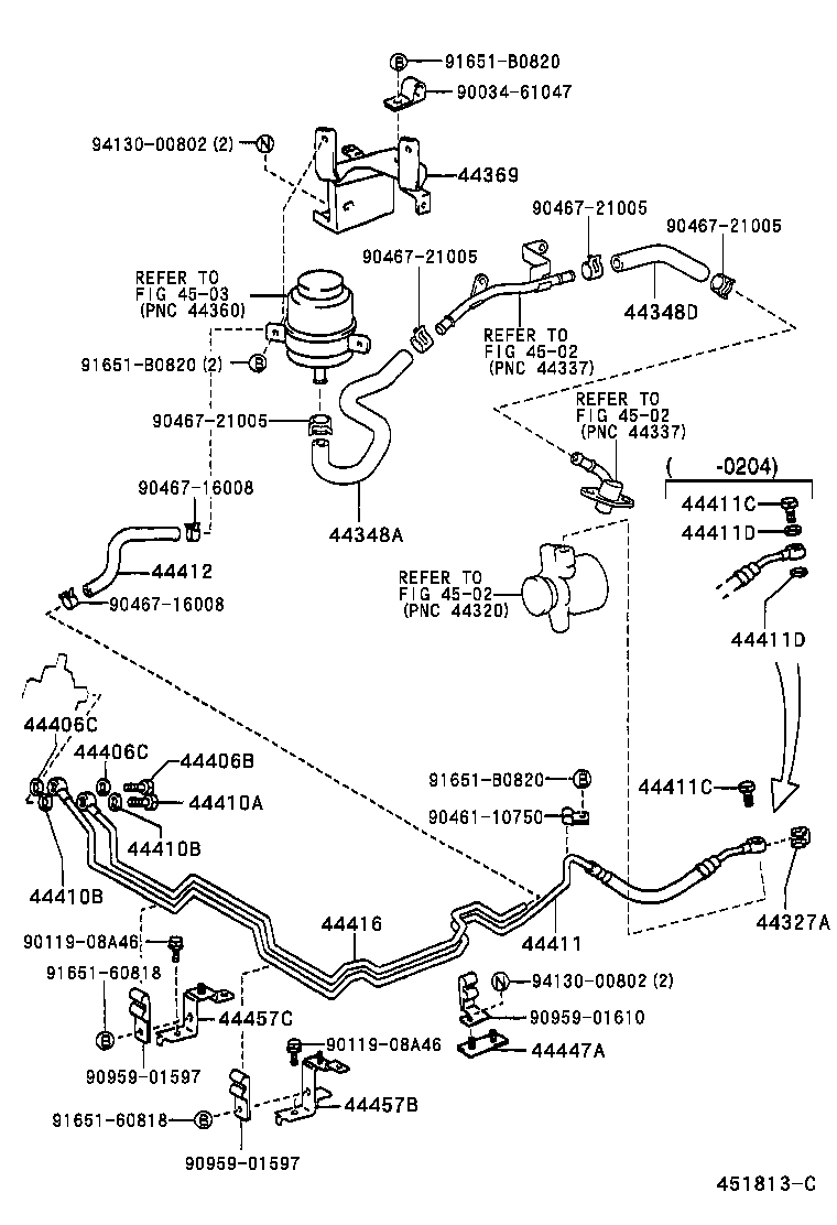 44348-37360 HOSE, OIL RESERVOIR TO PUMP, NO.2 product image