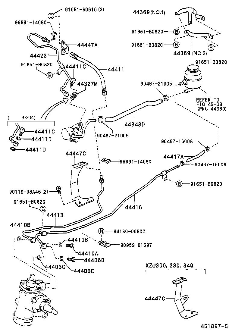 44348-37140 HOSE, OIL RESERVOIR TO PUMP, NO.2 product image
