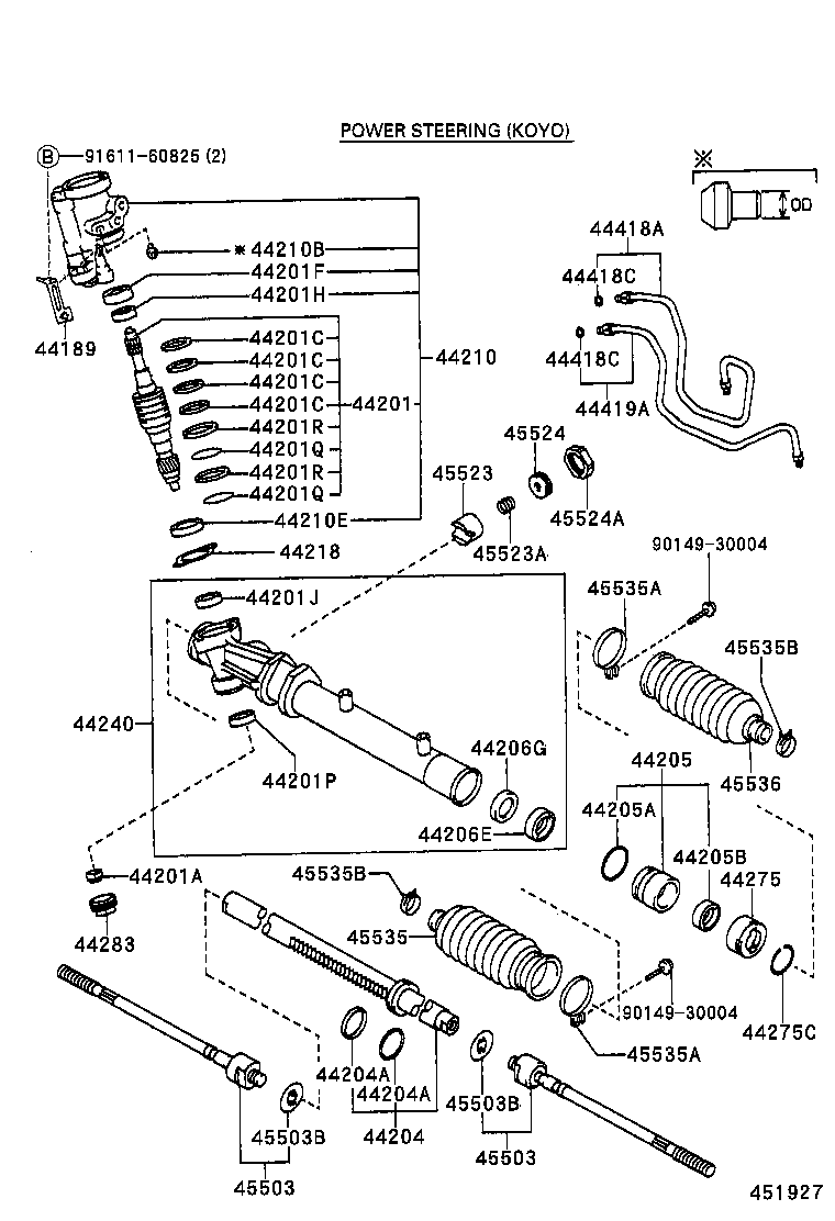 44201-12370 VALVE SUB-ASSY, POWER STEERING CONTROL product image