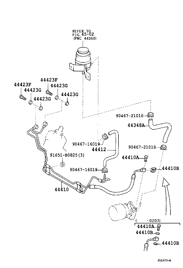 44348-37450 HOSE, OIL RESERVOIR TO PUMP, NO.1 product image