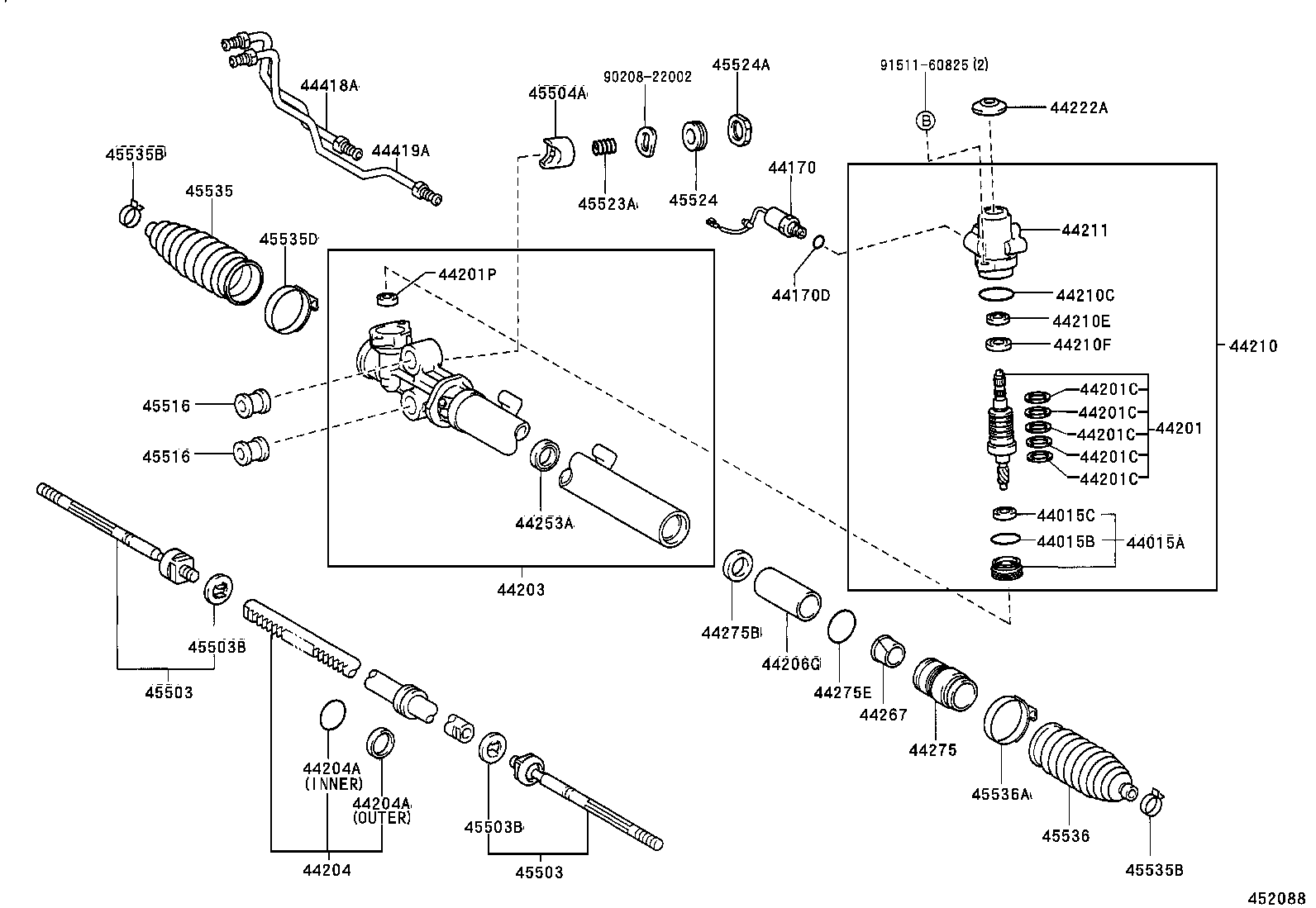 45470-39205 ROD ASSY, TIE, LH product image