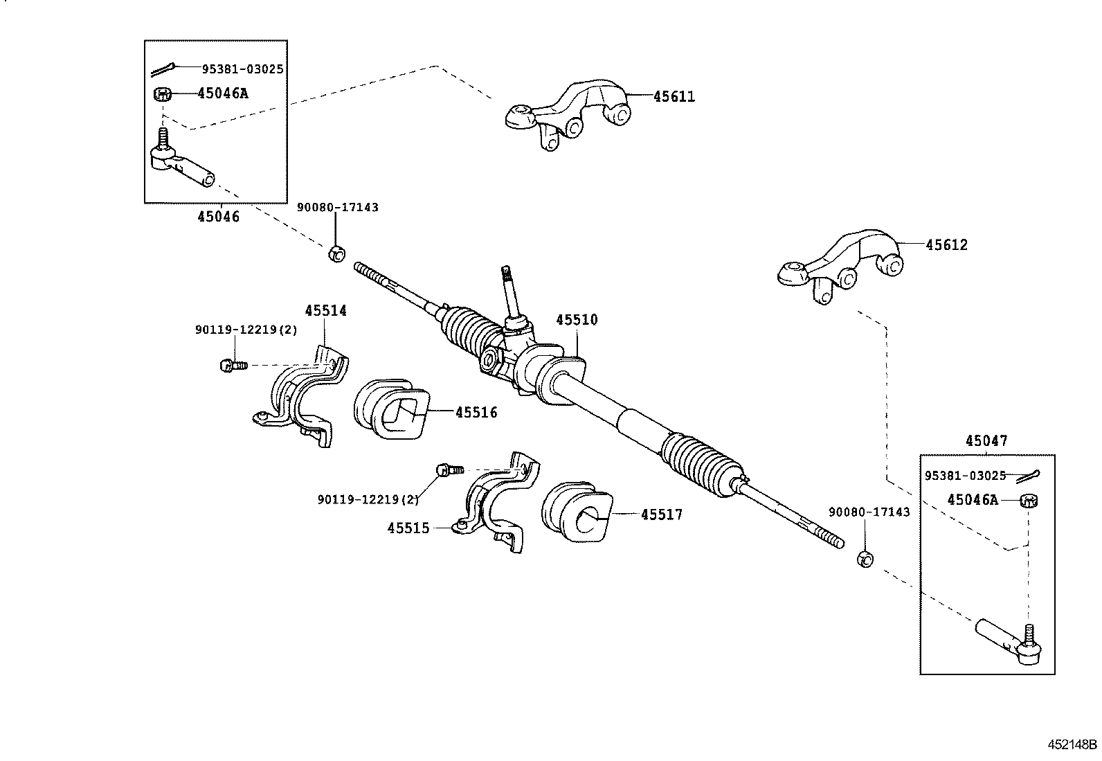 45046-09110 END SUB-ASSY, TIE ROD, RH product image