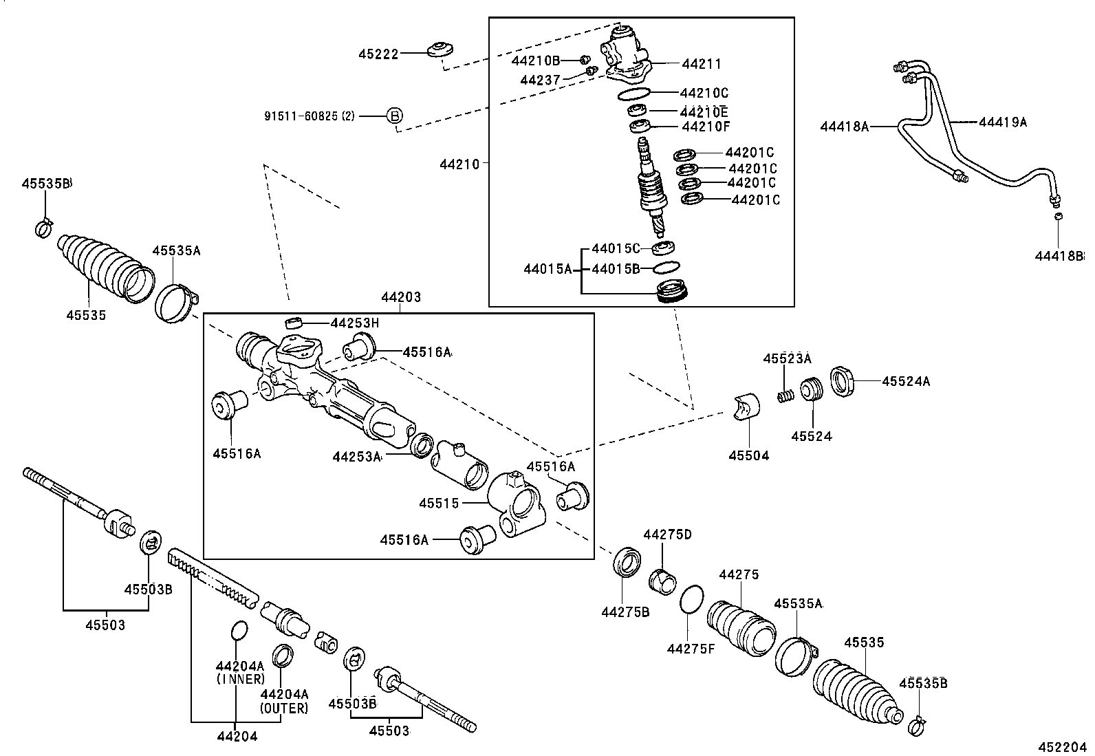 04445-28091 GASKET KIT, POWER STEERING GEAR(FOR RACK & PINION) product image