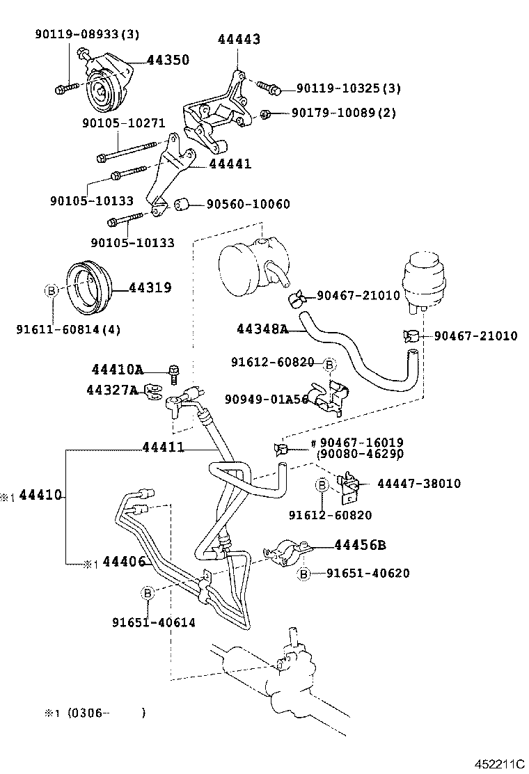 44348-38030 HOSE, OIL RESERVOIR TO PUMP, NO.1 product image