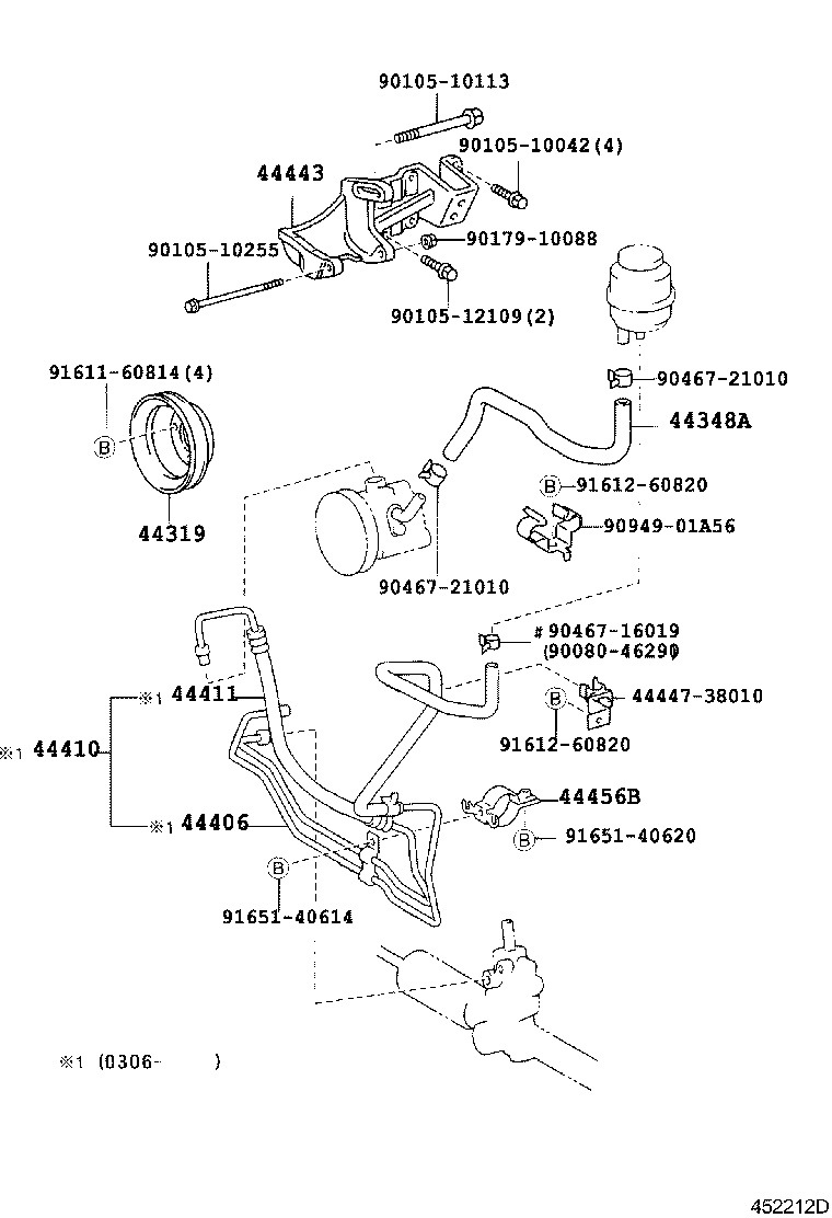 44348-38030 HOSE, OIL RESERVOIR TO PUMP, NO.1 product image