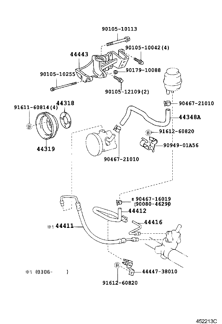 44348-38030 HOSE, OIL RESERVOIR TO PUMP, NO.1 product image