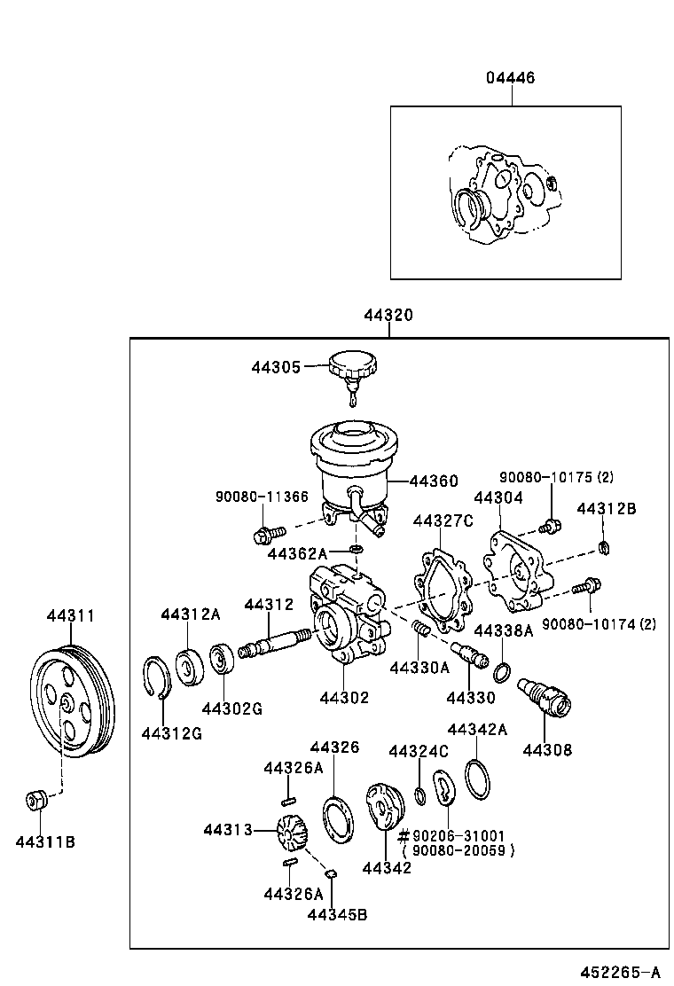 44312-04010 SHAFT, VANE PUMP product image