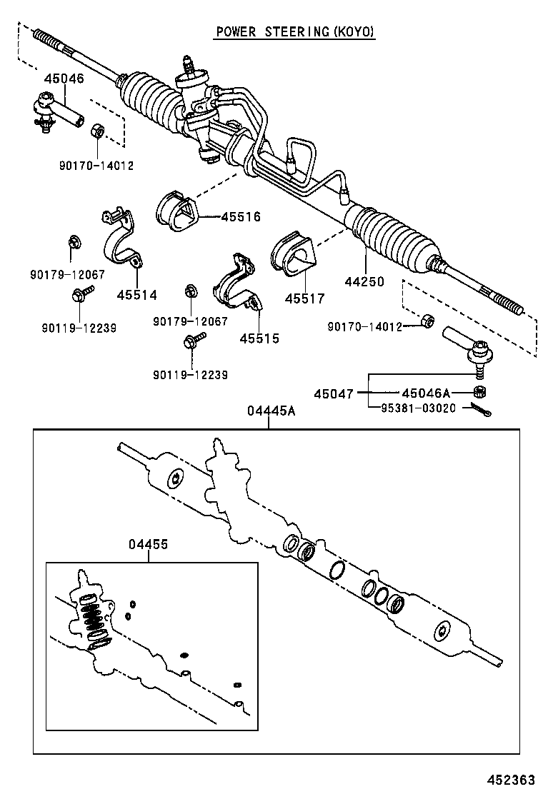 44201-12370 VALVE SUB-ASSY, POWER STEERING CONTROL product image