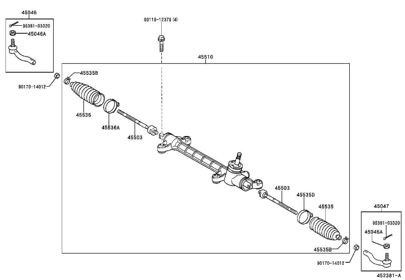 45503-09220 END SUB-ASSY, STEERING RACK product image