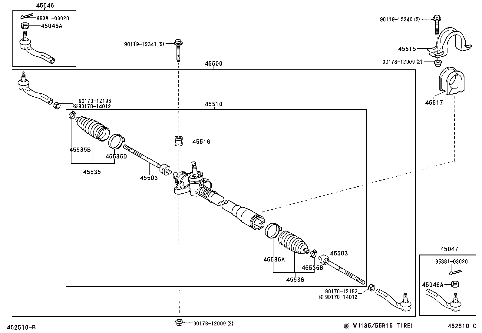 45510-0D010 GEAR ASSY, STEERING product image