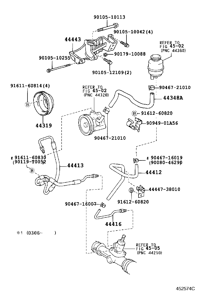 44348-38030 HOSE, OIL RESERVOIR TO PUMP, NO.1 product image