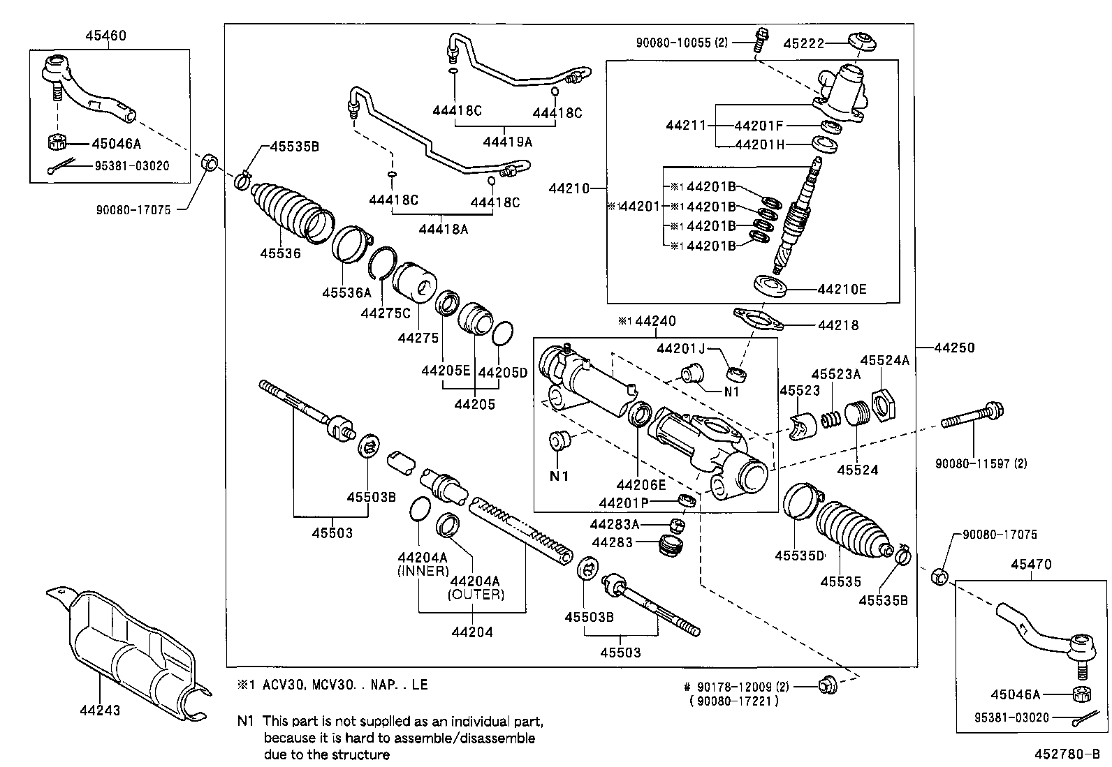 45460-09010 ROD ASSY, TIE, RH product image
