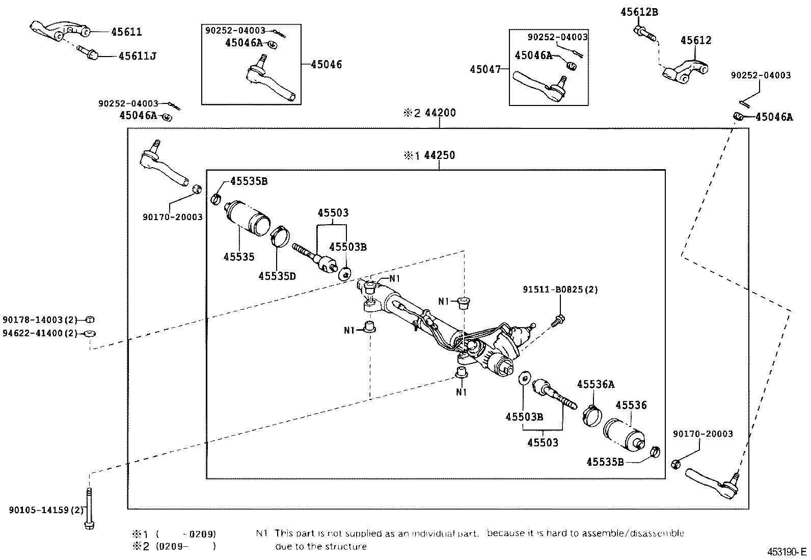 45046-69205 END SUB-ASSY, TIE ROD, RH product image