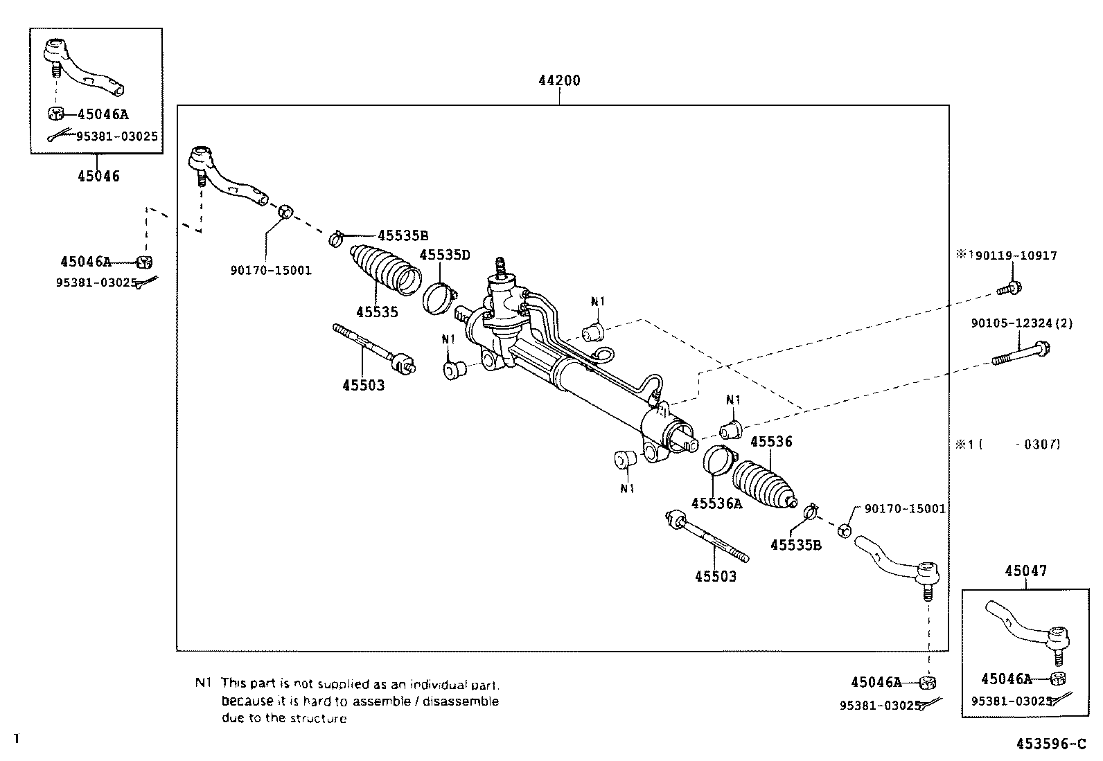 45047-49025 END SUB-ASSY, TIE ROD, LH product image