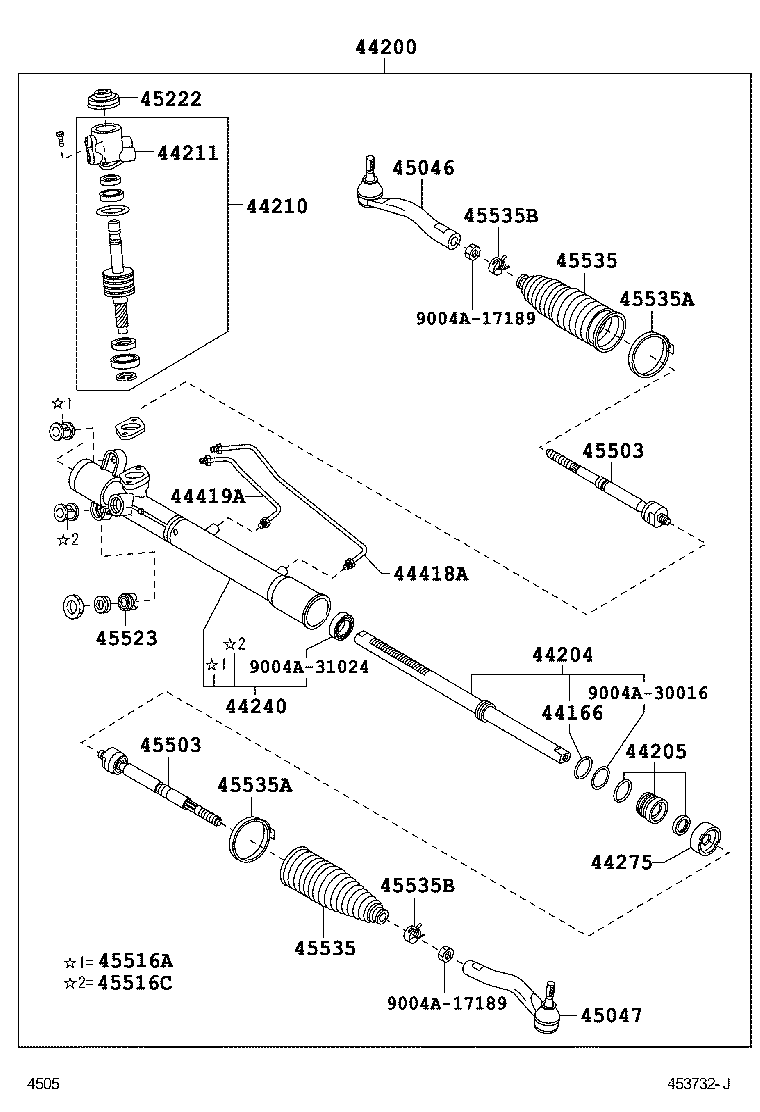 45047-BZ010 END SUB-ASSY, TIE ROD, LH product image