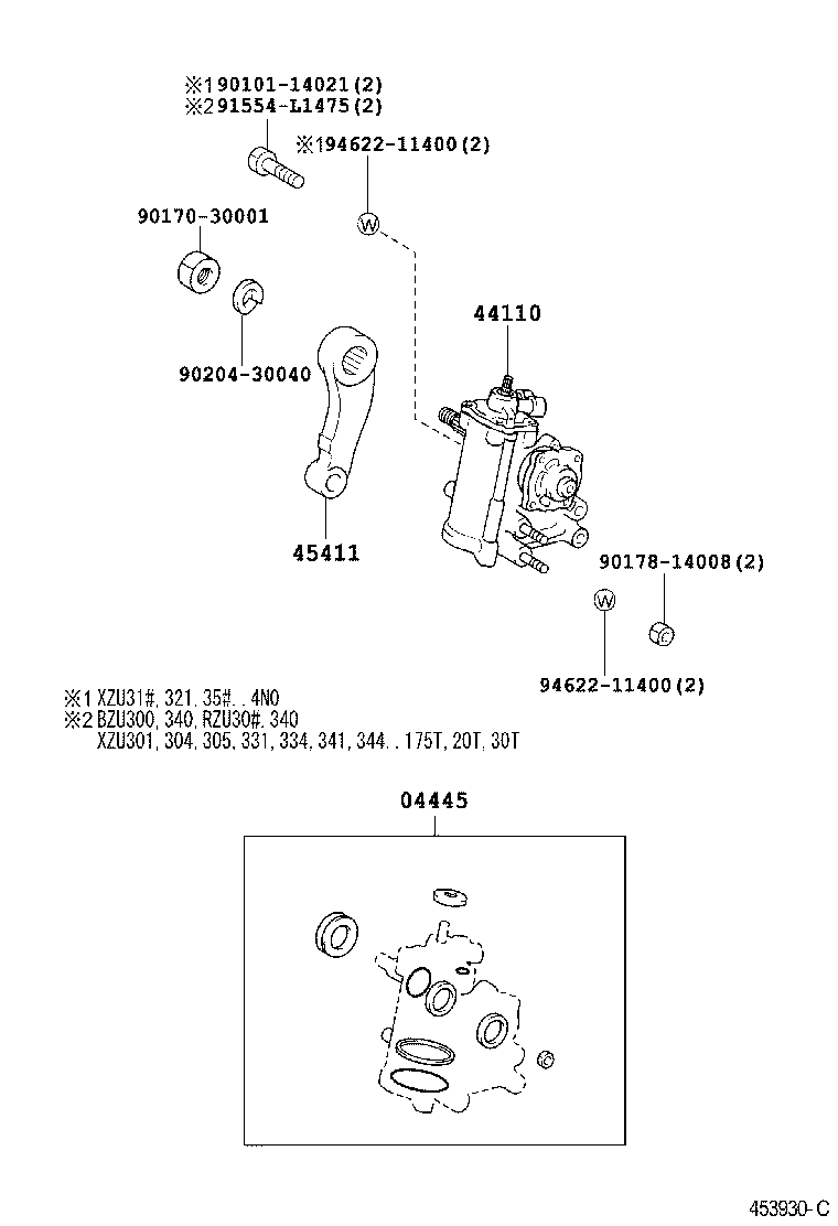 44110-37120 GEAR ASSY, POWER STEERING product image