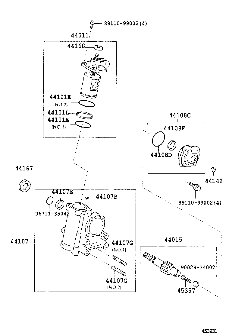 44110-37120 GEAR ASSY, POWER STEERING product image