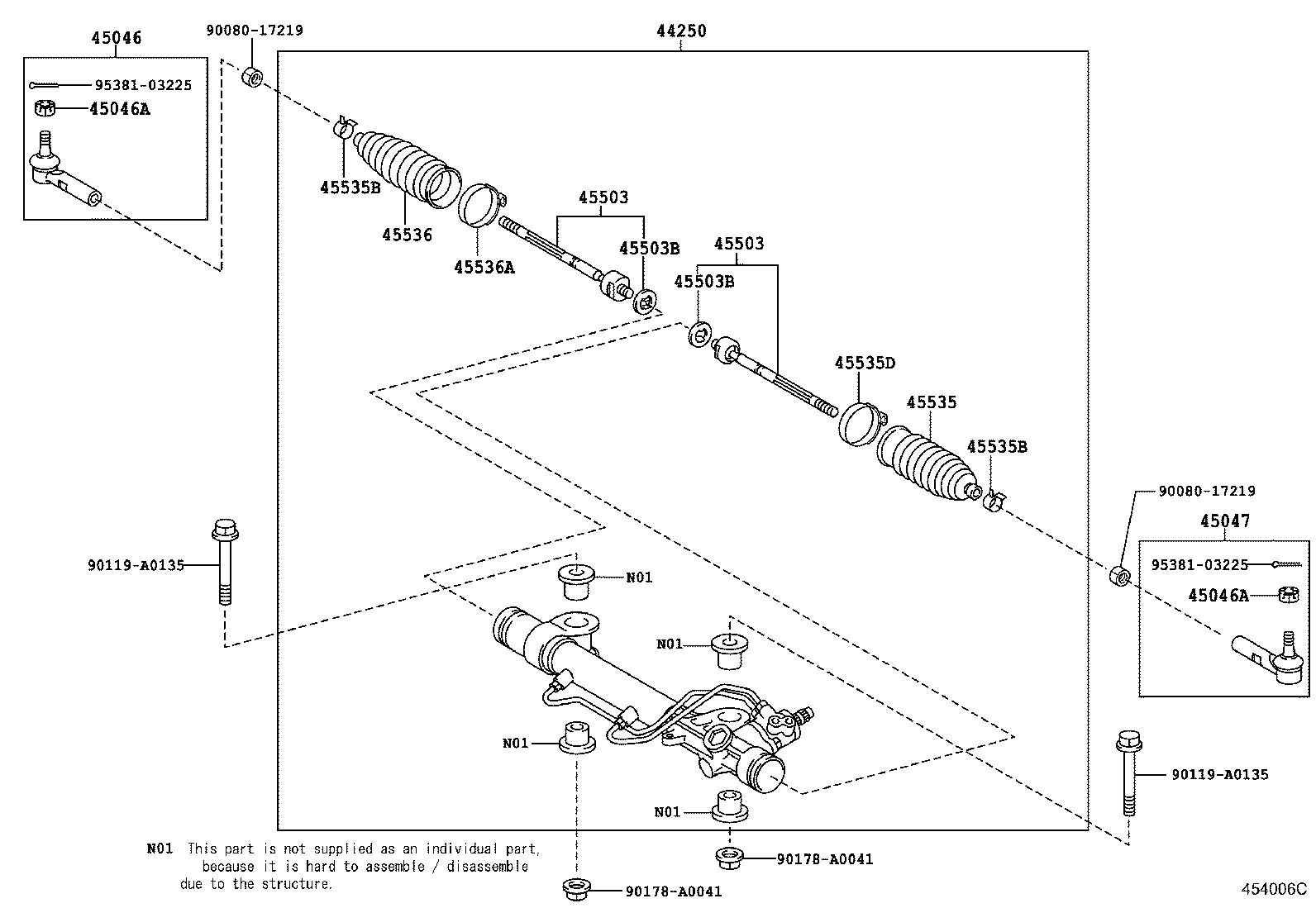 04455-04030 GASKET KIT, POWER STEERING CONTROL VALVE OVERHOLE product image