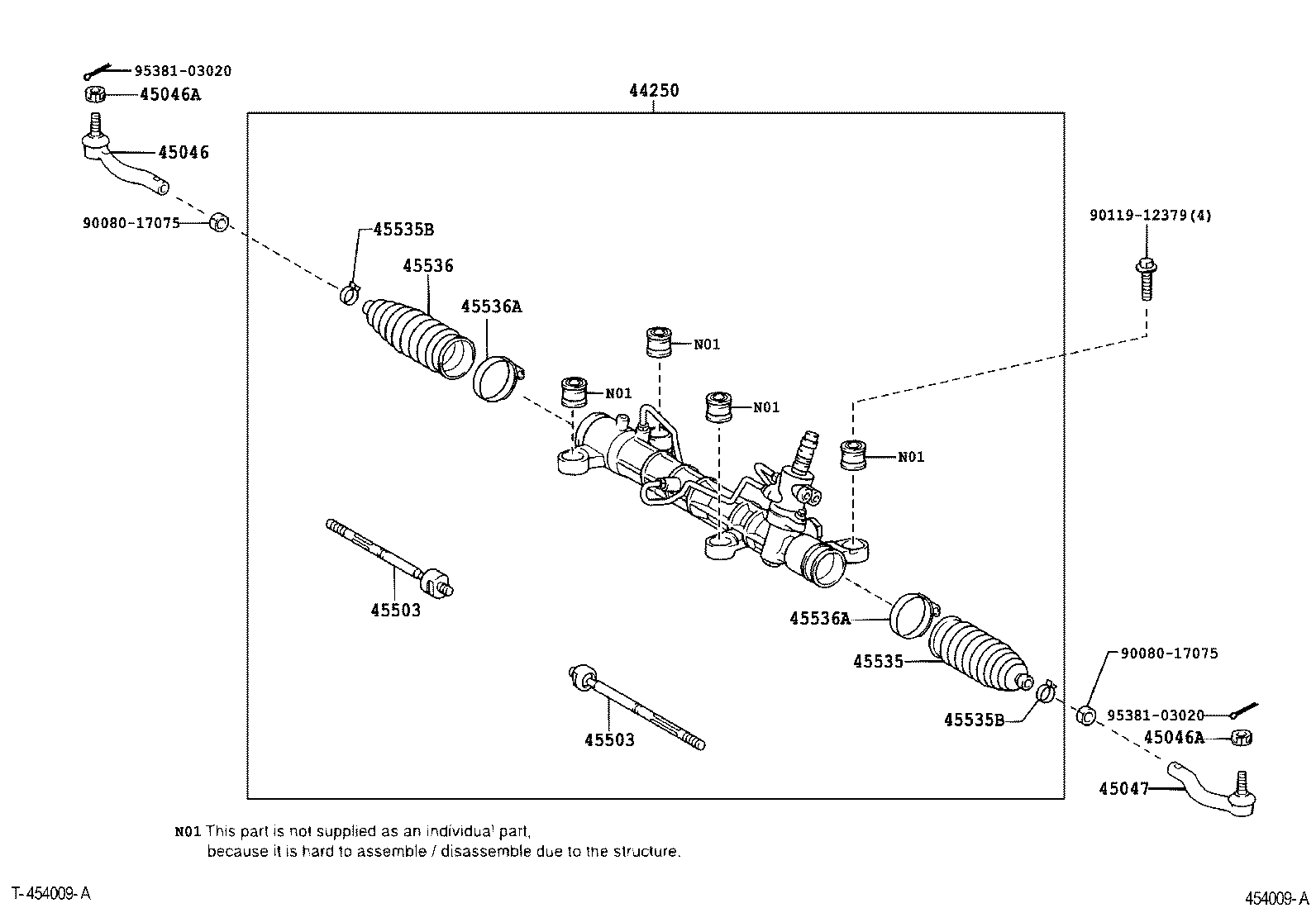 45503-02070 END SUB-ASSY, STEERING RACK product image