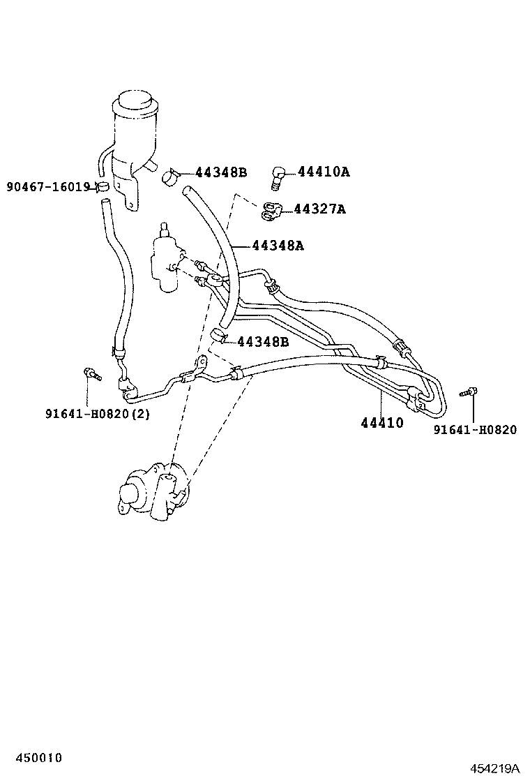 44348-35220 HOSE, OIL RESERVOIR TO PUMP, NO.1 product image