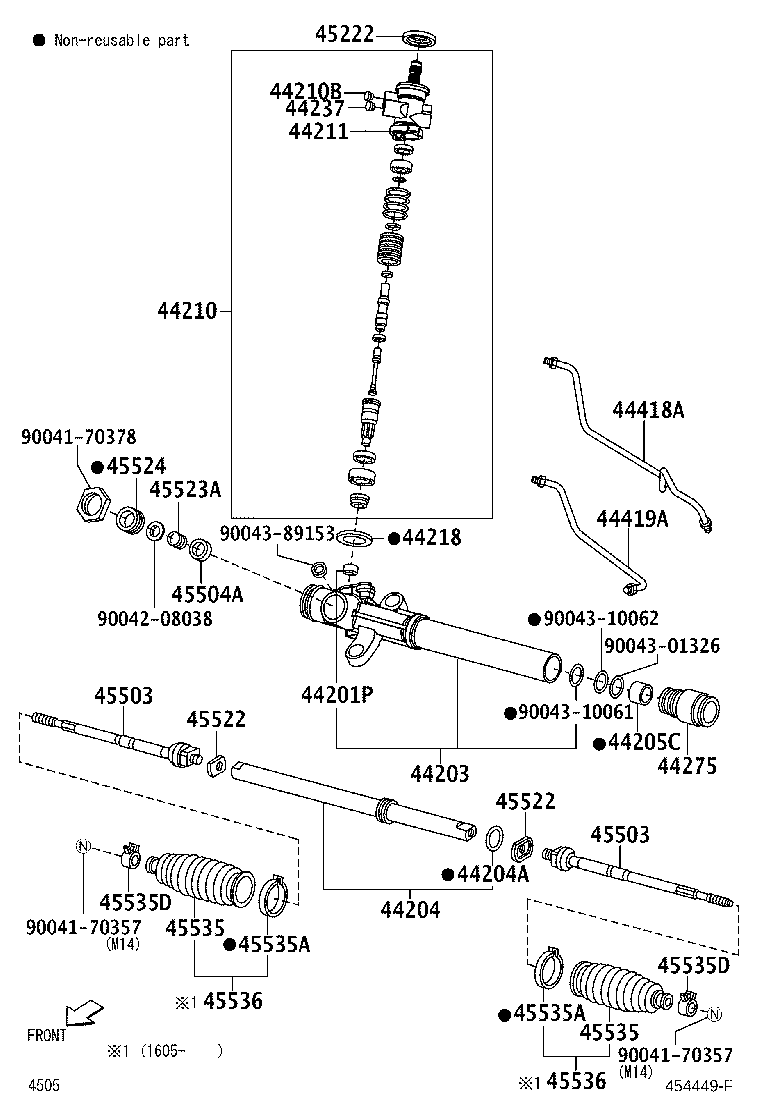 44494-87402 NUT(FOR STEERING RACK GUIDE SPRING CAP) product image