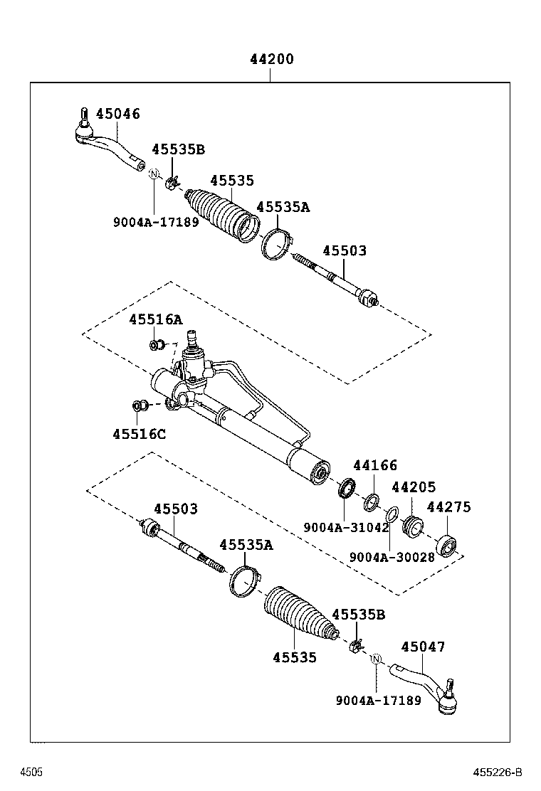 45047-BZ010 END SUB-ASSY, TIE ROD, LH product image