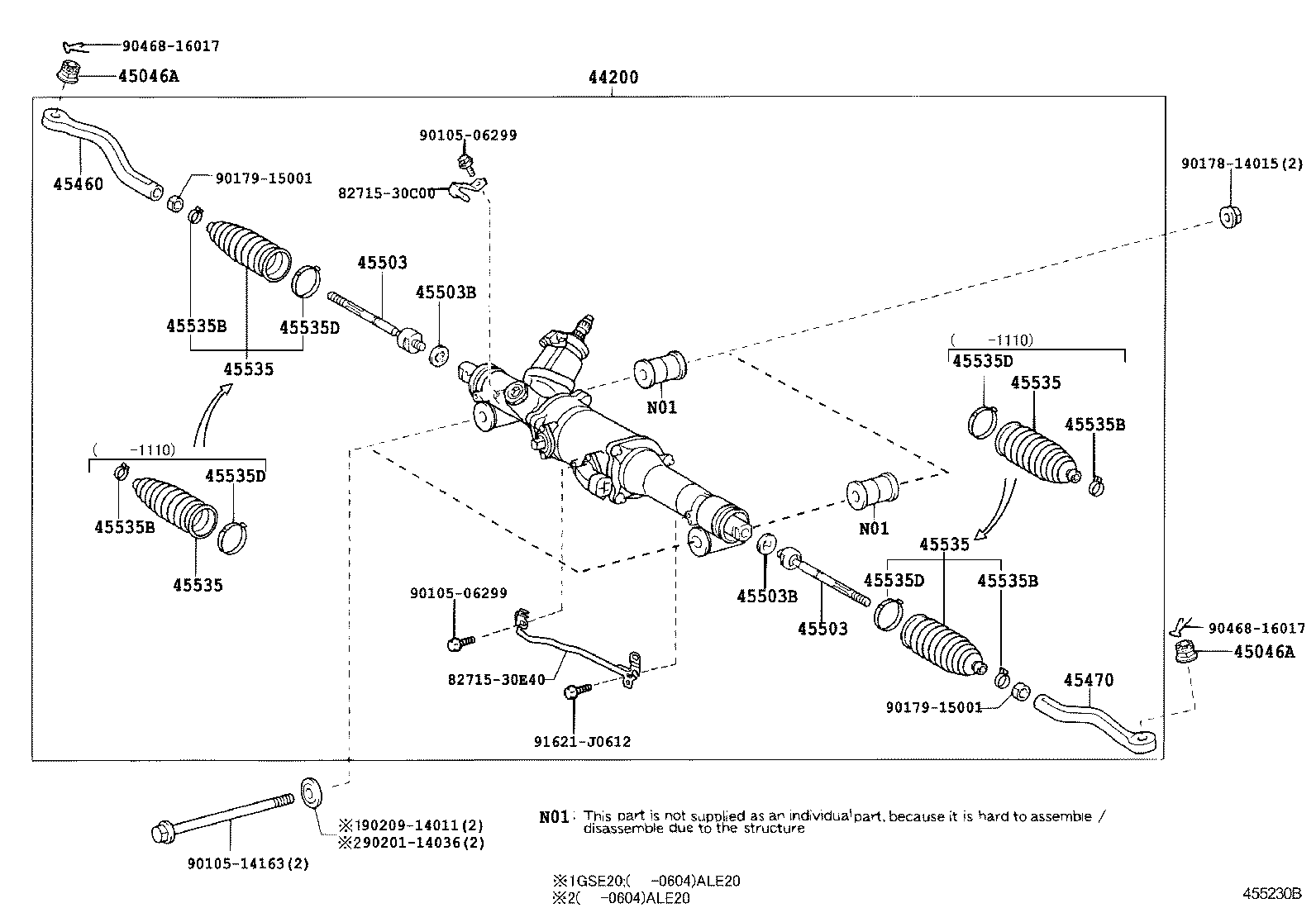 45463-30130 ROD ASSY, TIE, RH product image