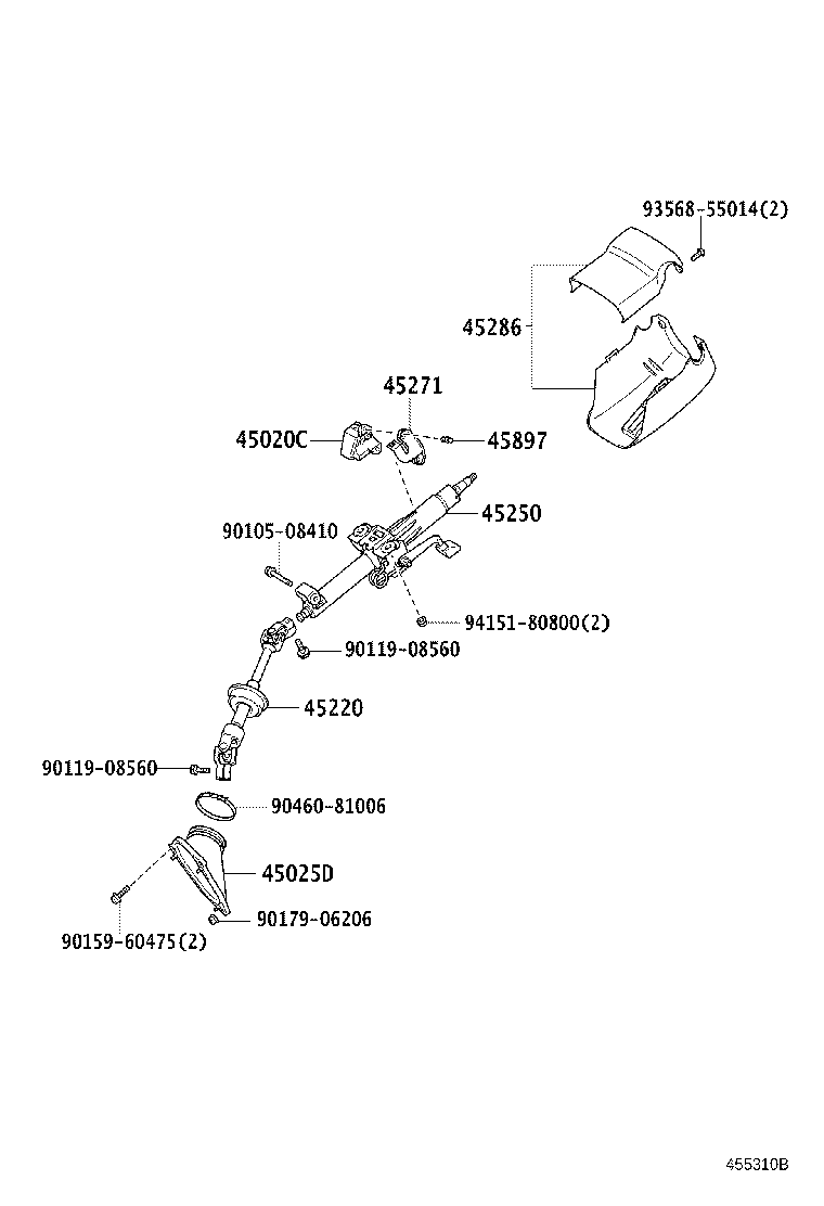 45220-33280 SHAFT ASSY, STEERING INTERMEDIATE product image