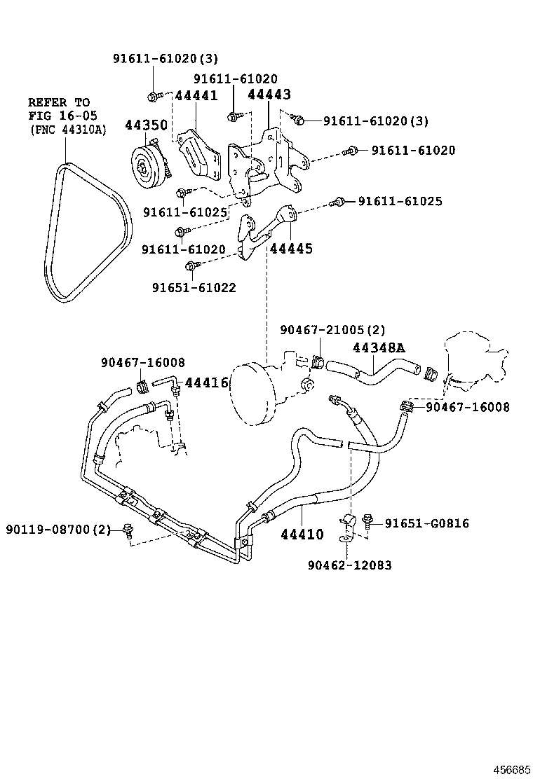 44348-60150 HOSE, OIL RESERVOIR TO PUMP, NO.1 product image