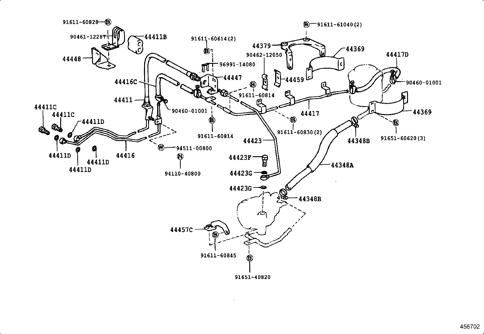 44459-36080 BRACKET, TUBE SUPPORT, NO.3 product image
