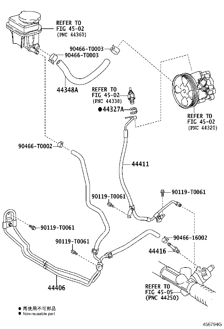 44348-0K060 HOSE, OIL RESERVOIR TO PUMP, NO.1 product image