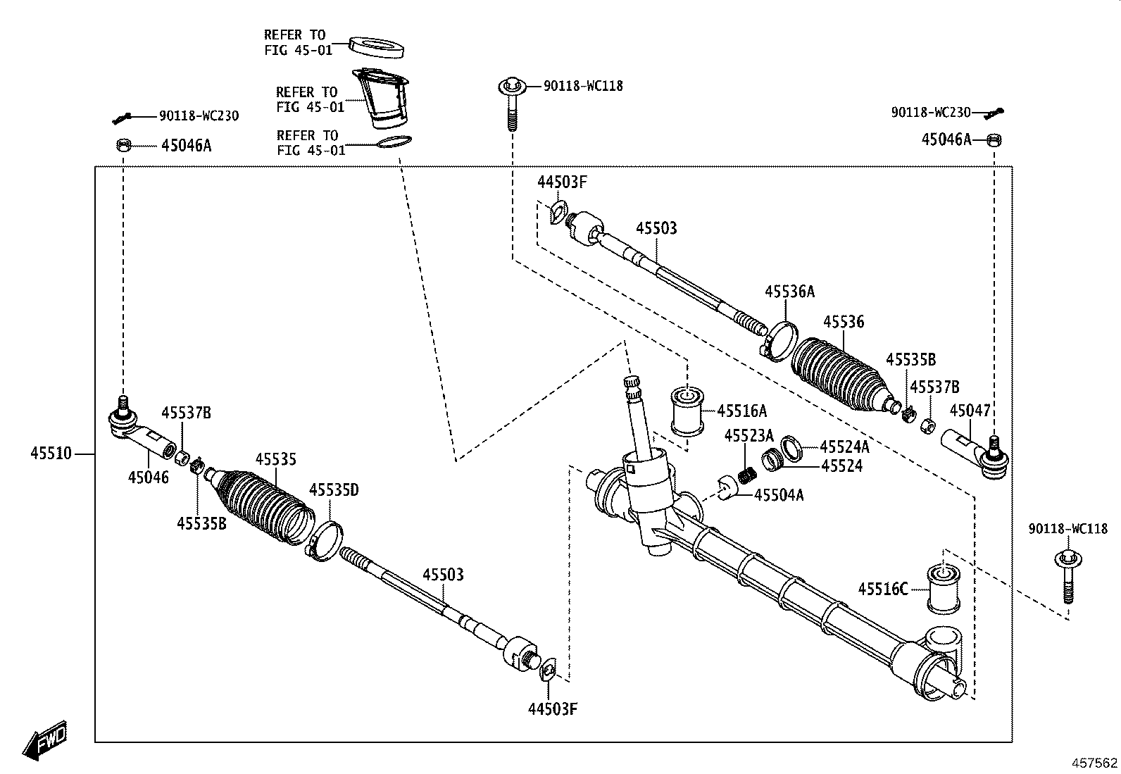 45510-WC008 GEAR ASSY, STEERING product image