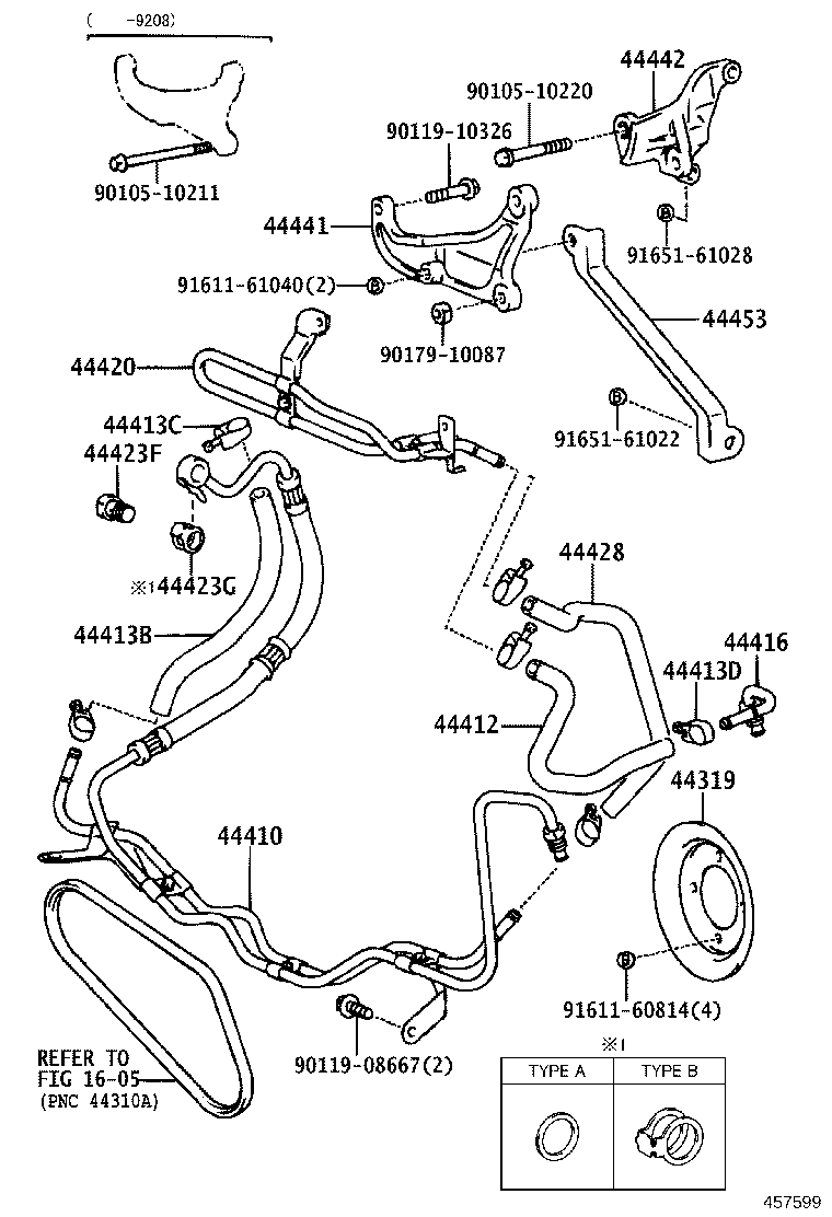 44348-35150 HOSE, OIL RESERVOIR TO PUMP, NO.1 product image