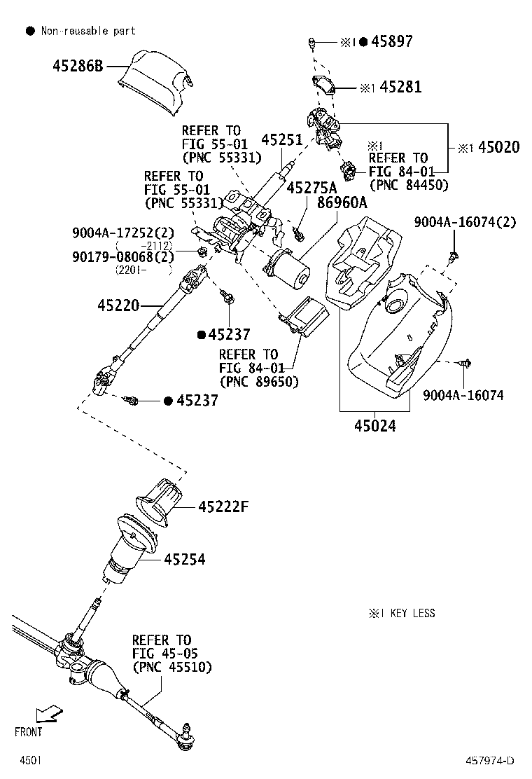 45897-B2010 BOLT, STEERING LOCK SET product image