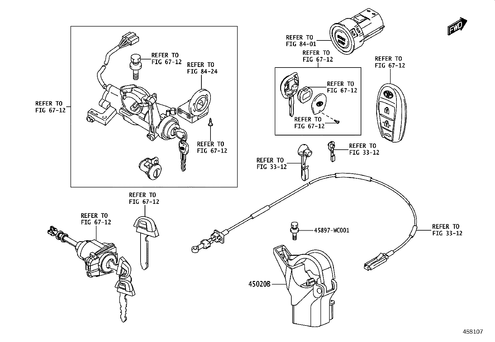 45268-WC004 COVER SUB-ASSY, STEERING COLUMN HOLE, NO.1 product image