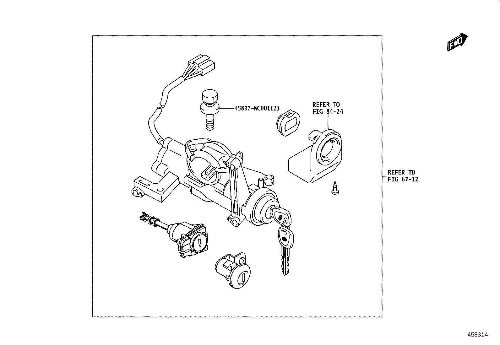 45268-WC006 COVER SUB-ASSY, STEERING COLUMN HOLE, NO.1 product image
