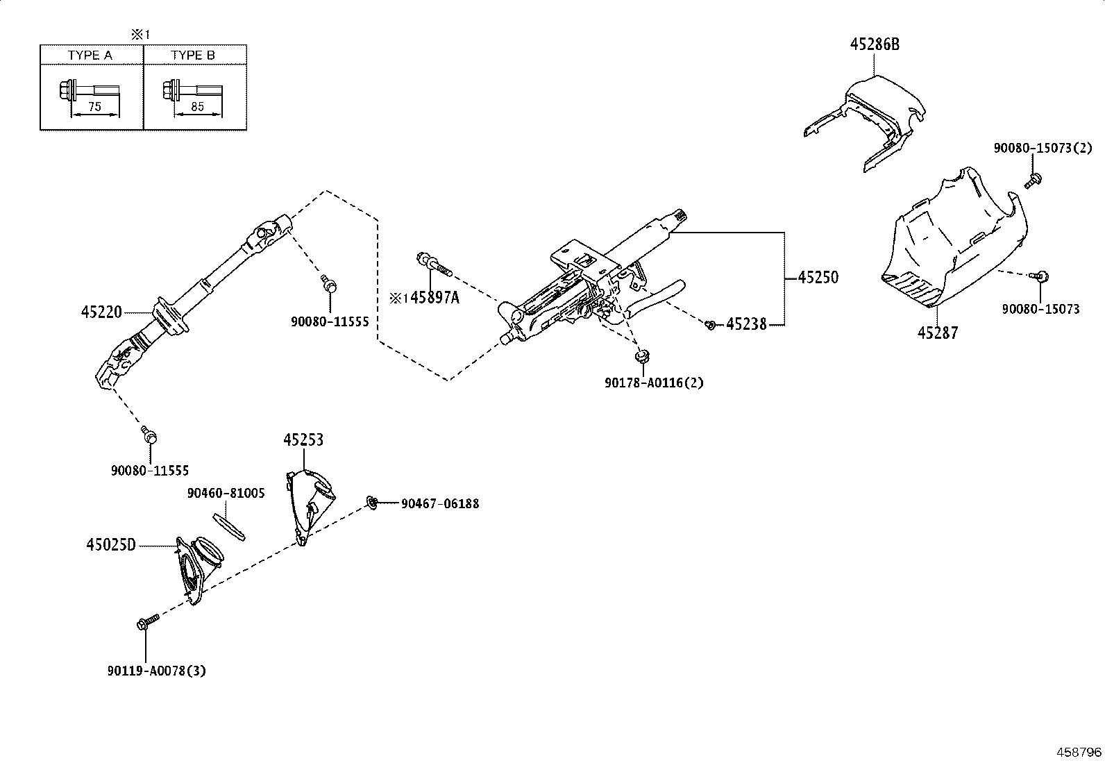 45025-08060 COVER SUB-ASSY, STEERING COLUMN HOLE, NO.1 product image