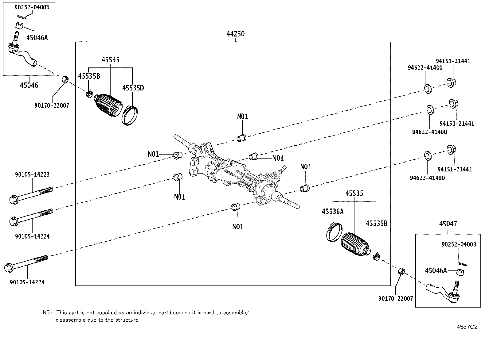 45503-60050 END SUB-ASSY, STEERING RACK product image