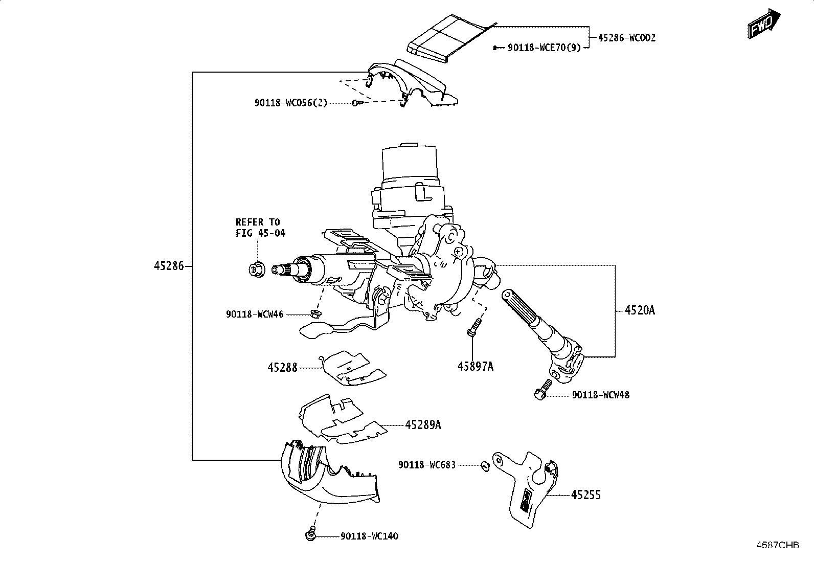 45250-WC062 COLUMN SUB-ASSY, ELECTRIC POWER STEERING product image