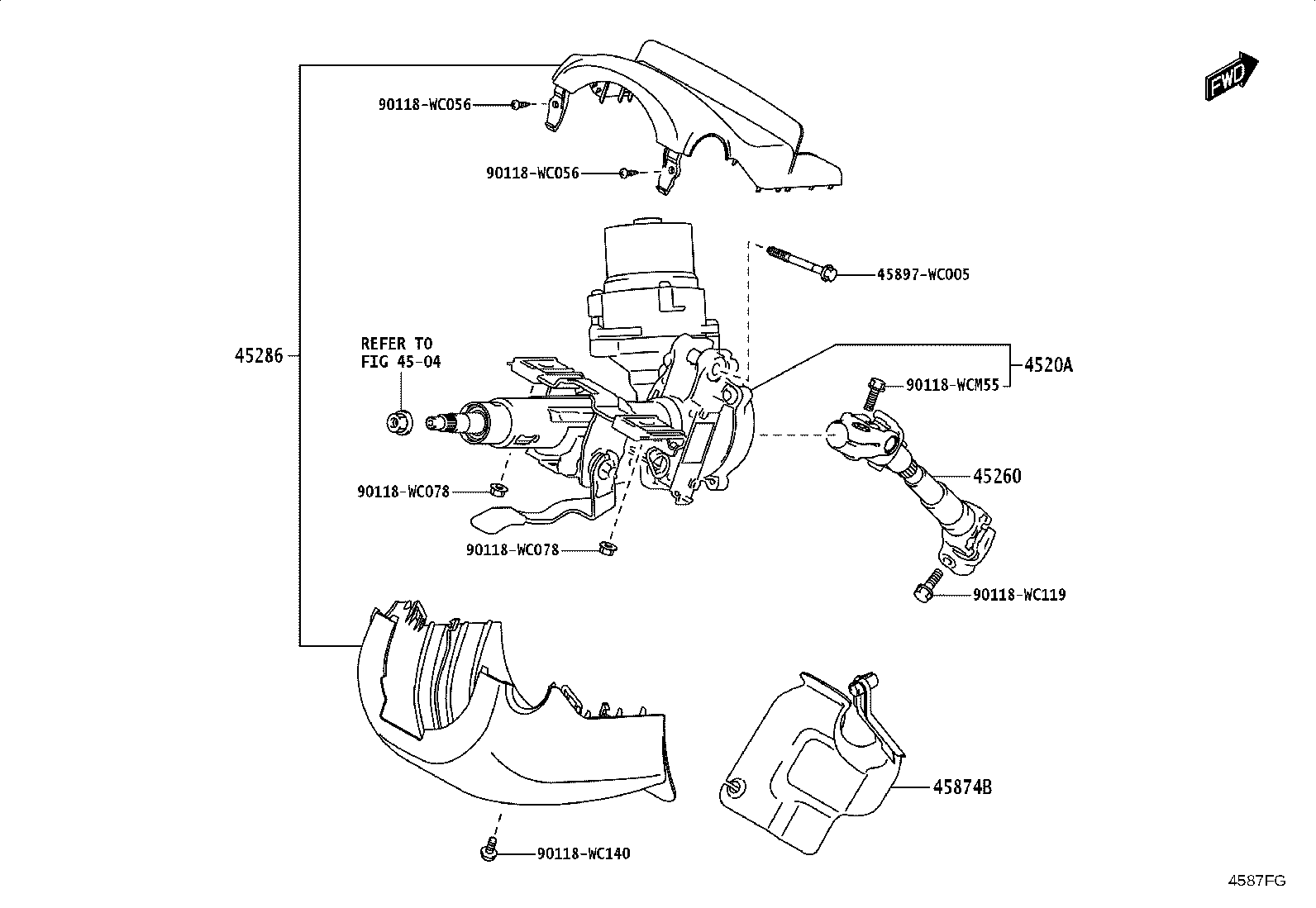 45268-WC008 COVER SUB-ASSY, STEERING COLUMN HOLE, NO.1 product image