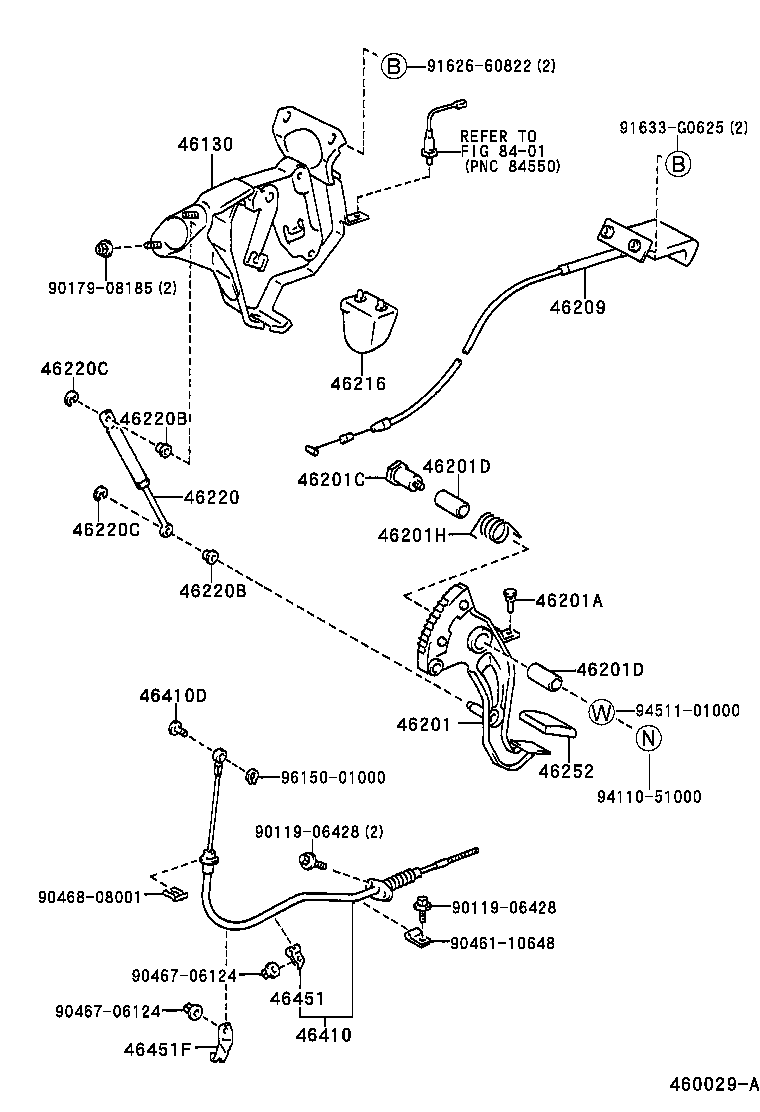 46201-22270 PEDAL SUB-ASSY, PARKING BRAKE product image
