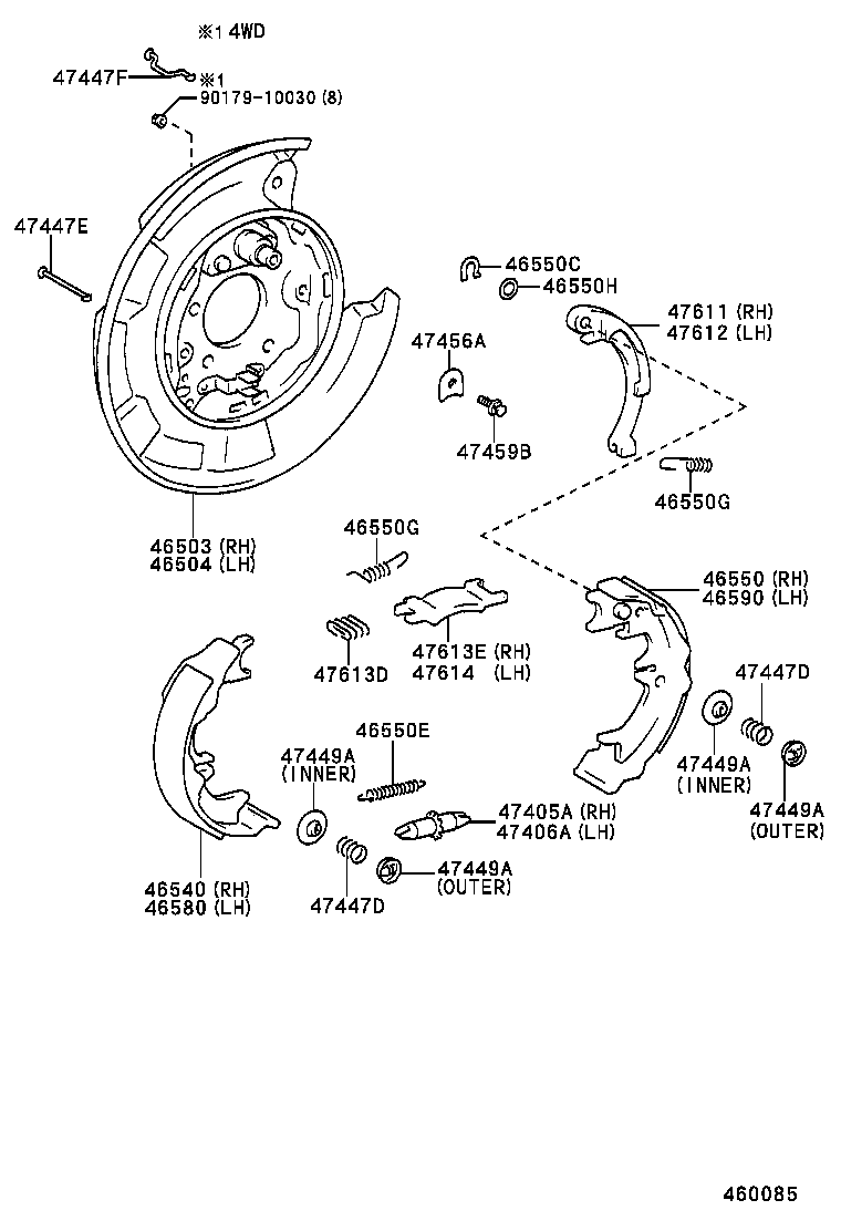 46200-33040 PEDAL ASSY, PARKING BRAKE CONTROL product image
