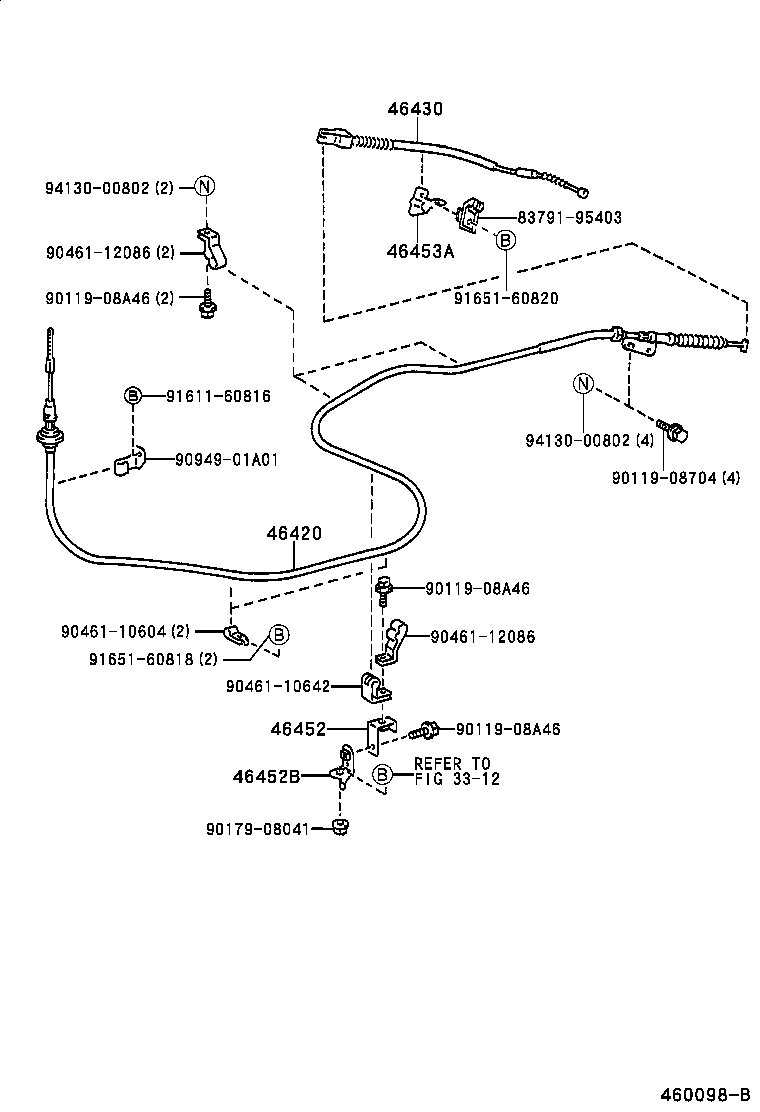 46410-37040 CABLE ASSY, PARKING BRAKE, NO.3 product image