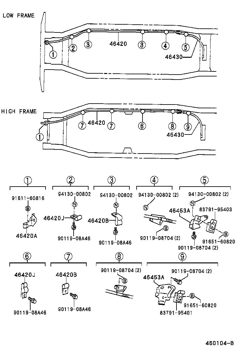 46430-37140 CABLE ASSY, PARKING BRAKE, NO.3 product image