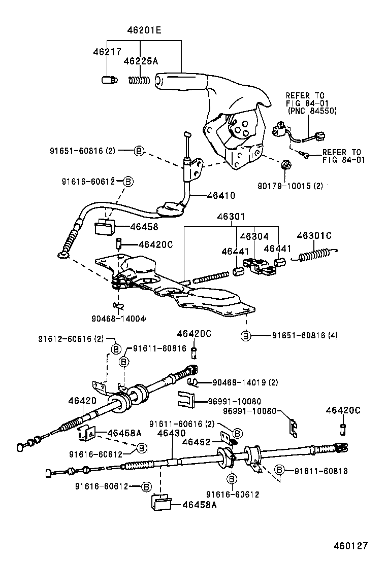 46430-17070 CABLE ASSY, PARKING BRAKE, NO.3 product image
