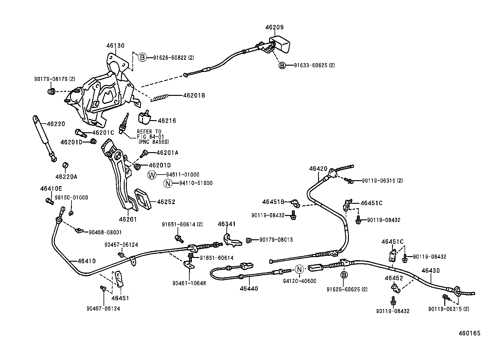 46130-22100 BRACKET ASSY, PARKING BRAKE PEDAL product image